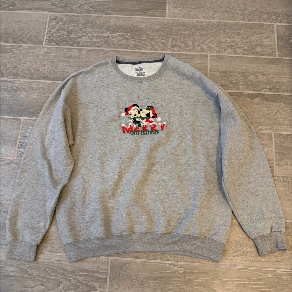Fruit Of The Loom Disney Mickey Mouse Minnie Mouse Christmas Holiday Sweatshirt